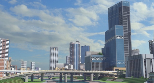 Японский геймер построил мегаполис в Minecraft (4 фото)