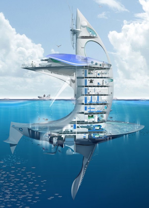 Плавающий небоскреб «Sea Orbiter» (8 фото)
