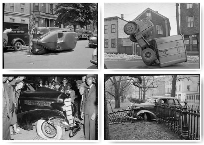 Фото подборка аварий на дорогах Америки в 1930—1950 годах (34 фото)