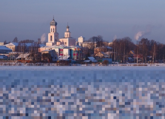 Необычное природное явление на Валдайском озере (4 фото)