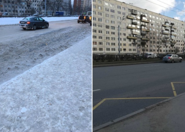 Жительница Санкт-Петербурга пожаловалась на наледь (2 фото)