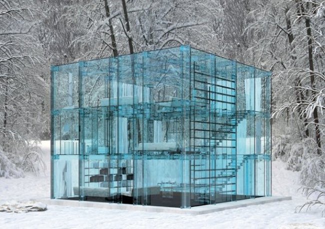Домик из стекла (7 фото)