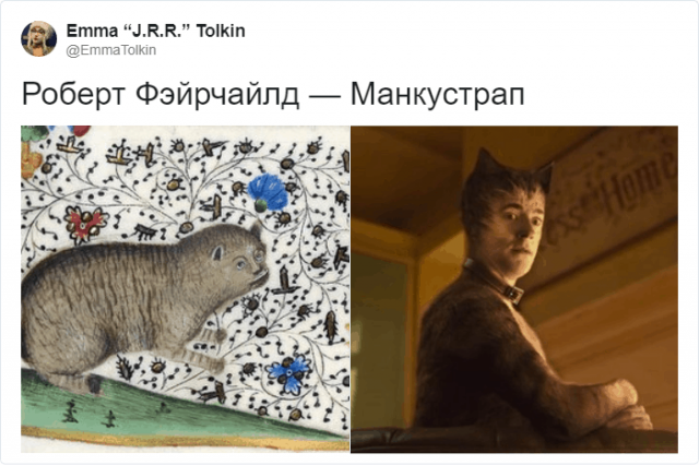 В Твиттере сравнили котов со средневековых картин (16 фото)