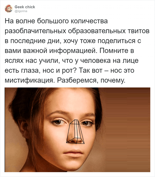 Разоблачительный тред в Твиттере: нос - это выдумка (15 фото)