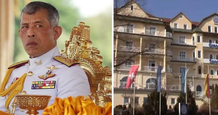 Король Таиланда проводит карантин в отеле вместе с гаремом (12 фото)