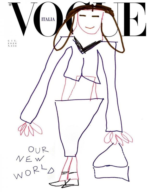 Июльский номер итальянского VOGUE выйдет с детскими рисунками (8 фото)